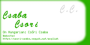 csaba csori business card